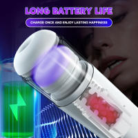 HESEKS Juguetes Para Adultos Para Hombres Doble Automático Telescópico Con Voz Y Calor Vagina Silicón Función Eléctrica - details 3