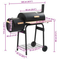 vidaXL Barbacoa clásica de carbón con ahumador - details 7
