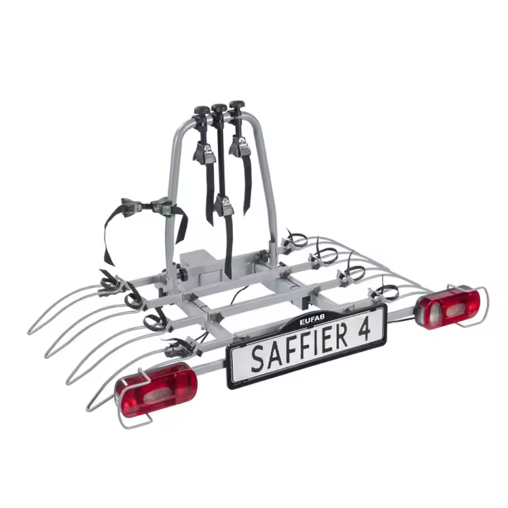 Soporte basculante para 4 bicicletas en el enganche de remolque SAFFIER 4 -EUFAB - 1