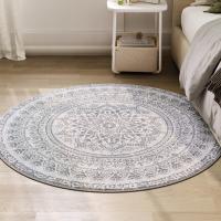 Alfombra Redonda Antideslizante de 120 cm, Estilo Boho, Lavable a Máquina, Decoración del Salón y Dormitorio - details 9