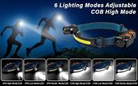 Linterna Frontal Recargable 1000 LM Super Brillante Con Sensor De Movimiento Y Iluminación De 270° Para Camping Y Trabajo En Sombreros - details 1
