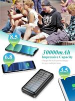 Powerbank Solar 30000Mah, cargador solar portátil de 30000 mAh, 2 puertos USB, panel de alta velocidad, batería externa, banco de energía solar portátil para iPhone, Android, para Xiaomi, Samsung, OPPO, Realme, Huawei, y otros modelos. Color Negro - details 1