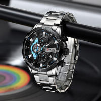 Reloj De Pulsera Curren 8402 Para Hombre Estilo Casual Y De Negocios Cronógrafo De 6 Manos Acero Inoxidable Resistente Al Agua - details 15