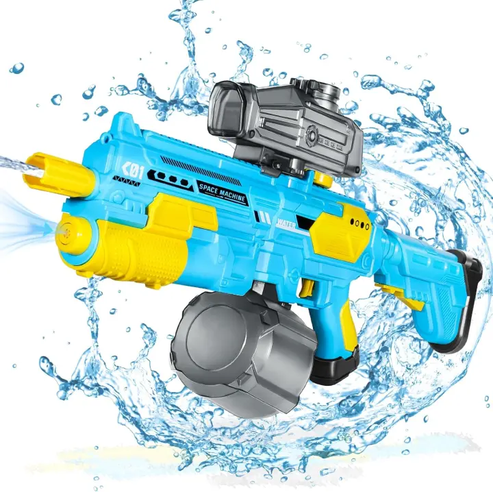 Pistola de Agua Eléctrica, Pistola de Agua automática con absorción de Agua, Pistolas de Chorro alta presión de Alta capacidad de 1350 CC para adultos y niños, hasta 32-45 pies - 1