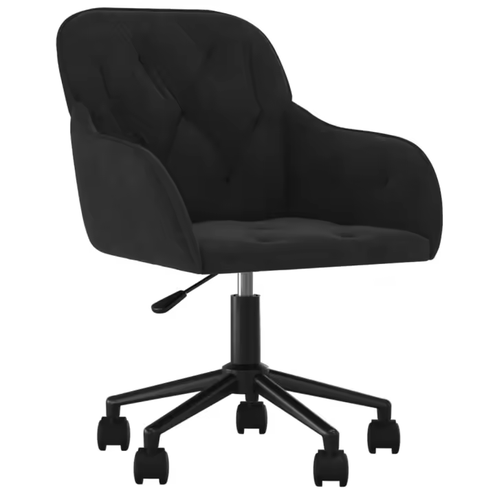 Silla de Oficina giratoria de terciopelo Negro - 1