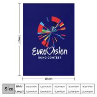 Manta De Viaje Suave Y Térmica Para Eurovision Song Contest Clásico Logo Manta De Verano Para Cama Material Poliéster Pelo De Coral Rectangular Para Adultos - details 2
