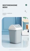 Cubeta De Basura Grande Para El Hogar Con Cubierta Muestrario Para Baño Cocina Sala De Estar Recámara Material PP Plástico - details 1