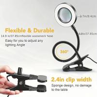 Lámpara de escritorio LED ajustable con fuente de luz y lupa, regulable, cambio de color, protección ocular, lupa con clip para lectura, trabajo de oficina y bricolaje, lupa iluminada de 10x, lupa iluminada con clip, lupa de 10x, lámpara de escritorio de - details 4