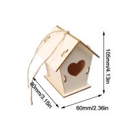 Caja De Pájaros De Madera Miniatura Para Exterior Casa Colgante Para Pájaros DIY Pintura Decoración De Jardín Cova Para Papagayo - details 11