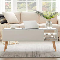 Mesa de centro elevable Nyana Home | Diseño moderno y funcional | Espacio de almacenamiento oculto | Estilo escandinavo | Medidas: 120x45x50 cm - details 1