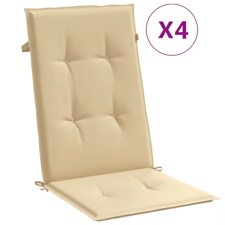 Fundas Silla respaldo High 4 UDS Canvas beige melange 120x50x4cm - 1