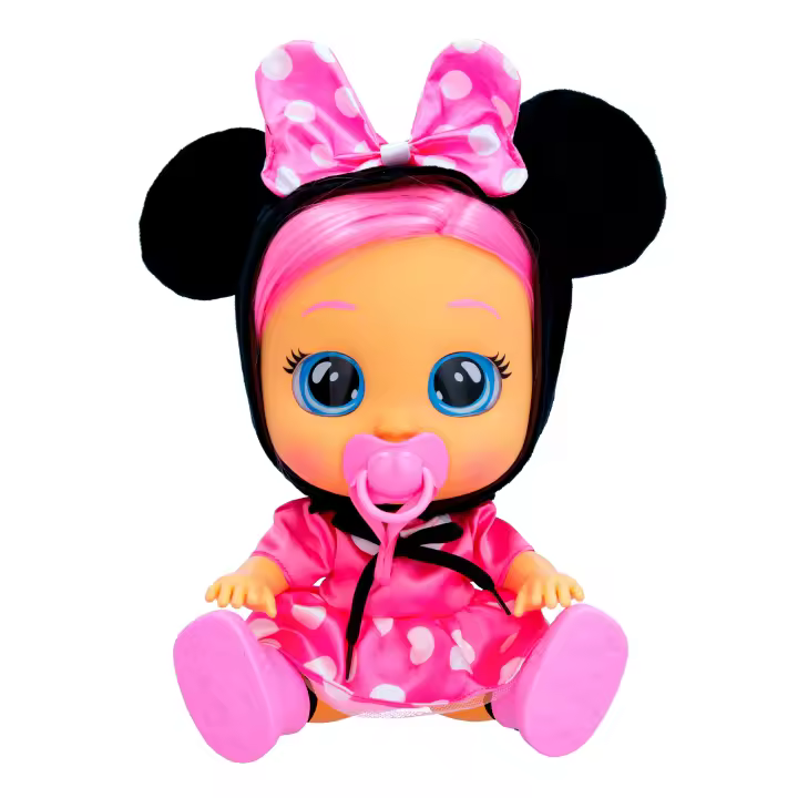 Bebes Llorones Dressy Minnie, Muñeca interactiva que Llora de Verdad con Pelo a Peinar, Ropa para vestir y Accesorios para jugar, Juguete y Regalo para niños y niñas - 1