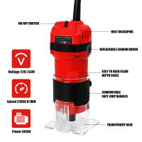 Fresadora 800W 31000RPM Profesional - Multifunción para Tallar/Perfilar/Biselar Madera, con 5 Fresas y Guía Paralela para Carpintería - details 2