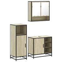 vidaXL Set de muebles de baño 3 pzas madera contrachapada roble Sonoma - details 1