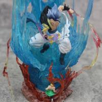 Figura De Acción Dragon Ball 28CM Ls Gogeta Kubei Fusión Super Saiyan Tres Cabezas Escultura Luminosa Modelo Estatua Adorno Regalo - details 23