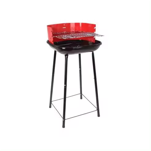 Barbacoa de Pie de 4 Patas con Parrilla Ajustable - 33x33x74cm - BBQ COLLECTION - 1