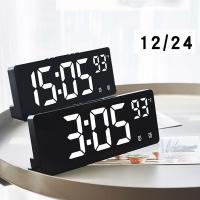 Reloj De Alarma Digital Con Espejo LED Y Soporte Para Teléfono Muestra De Temperatura Y Fecha Reloj De Noche Para El Lecho - details 8