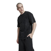 Camiseta De Algodón 100% Para Hombre Estampado Ácido Hip Hop Streetwear Verano Manga Corta Color Negro Suéter Casual - details 6