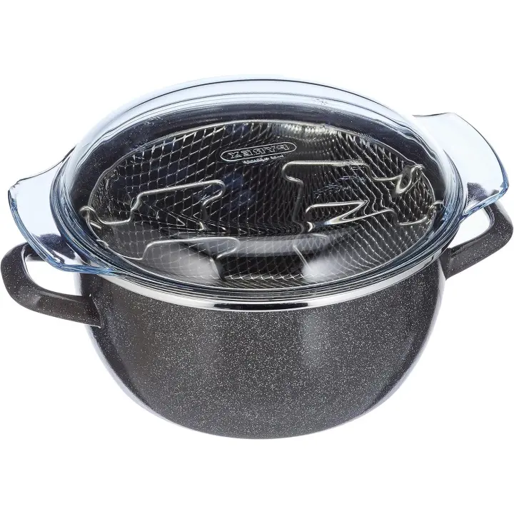 Magefesa Parma - Freidora con cestillo 24cm, 4.7 L, Acero Esmaltado recubrimiento esmaltado, limpieza lavavajillas apta para cocinas de gas, vitrocerámica y gas Fabricada en España - 1