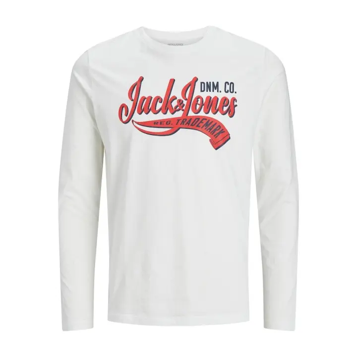Jjelogo Tee Ls O-Neck 2 Col Aw23 Sn Cloud Dancer Jack & Jones - 1