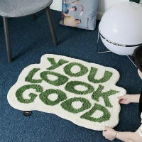 Alfombra De Plush Suave INS Tu Appear Good Letras Antideslizante Absorbente Para Cama Decoración De Hogar Alfombra De Baño Y Puerta - details 1
