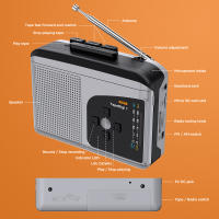 Reproductor De Cintas Cassette 234 Portátil Con Radio AM FM Convertidor De Cintas a MP3 Altavoz Integrado Jack De Auriculares - details 3