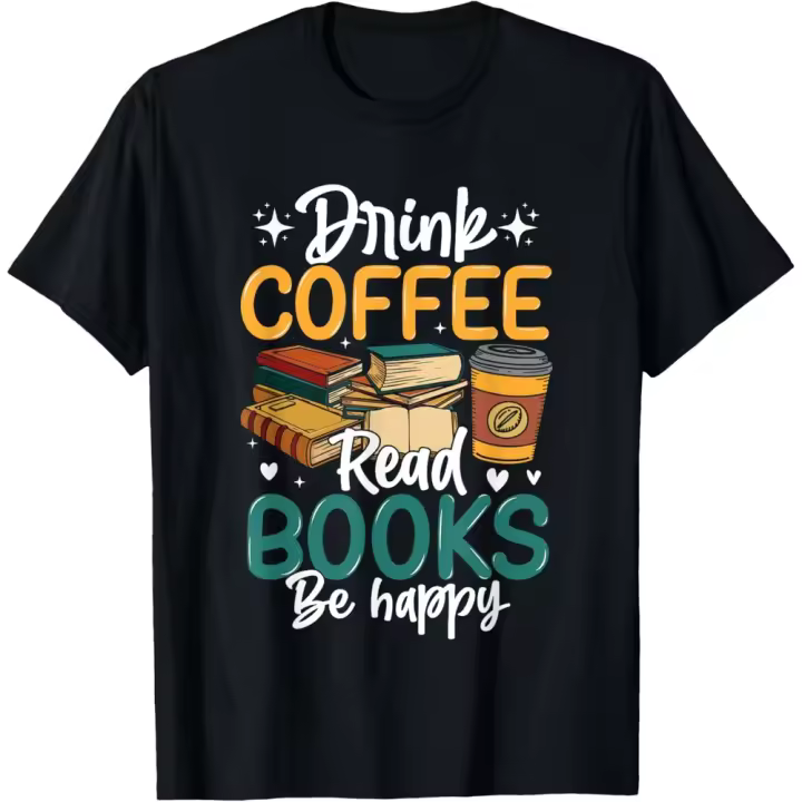 Camiseta de Manga Corta, 100% Algodón, Ropa Unisex para Hombres y Mujeres en 5 Tallas, Camiseta Negra, Cuello redondo con estampado. - 1