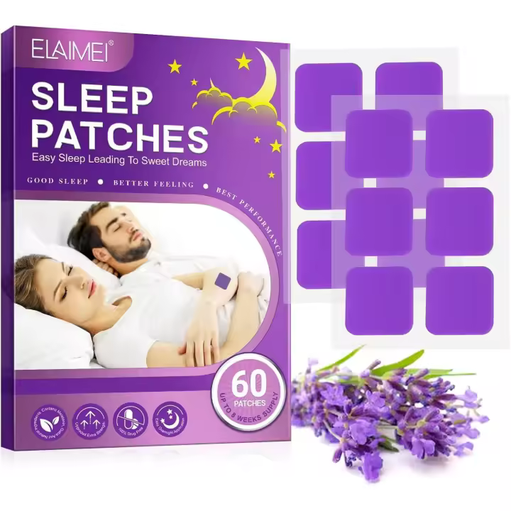 Parches para dormir, almohadillas para apoyar a dormir, paquete de 60 pegatinas que promueven un sueño profundo para adultos, parches extra esesfuerzos y amigables con la piel que Duran toda la noche, totalmente Naturales - 1