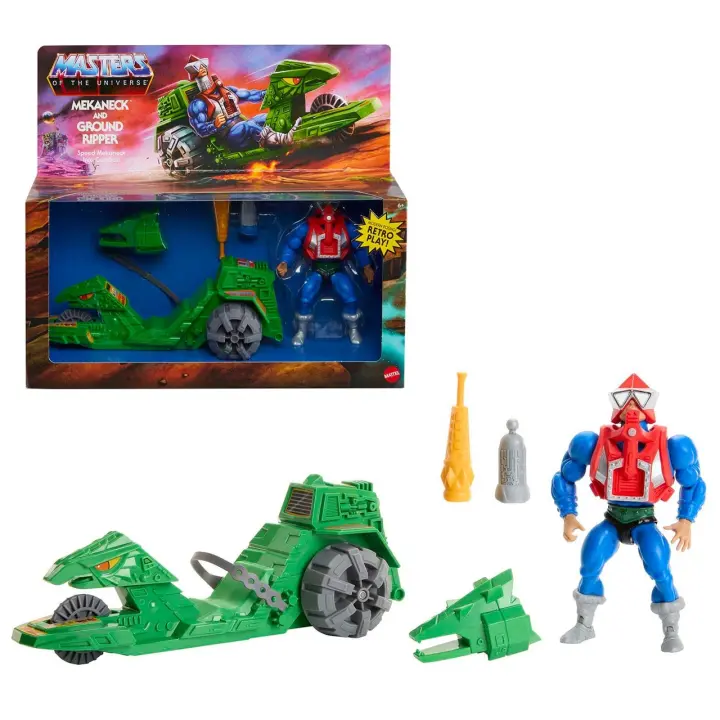 Masters del Universo MOTU Origins Ground Ripper con Mekaneck Figura de acción con vehículo y accesorios. +6 años (Mattel HKM62) - 1