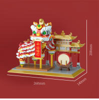 Bloques De Construcción Micro Para Niños Dragón Y León Danzantes De Festivales Tradicionales Chinos Juguete Educativo De Modelado - details 4