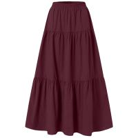 Vestido Maxi Vintage A-Line Para Mujer Color Sólido Casual Con Volantes Y Cintura Imperio Manga Larga Medio Ajuste Longitud Hasta El Tobillo - details 10