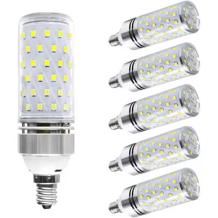 Bombilla LED E12 de 16 W, 1500 Lm, Blanco Cálido 6000 K, Paquete de 6 - 1