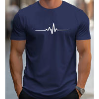 Camiseta De Verano Para Hombres 100% Algodón Estilo Casual Con Estampado Creativo Cuello Redondo Manga Corta Ajustada Top Deportiva - details 6