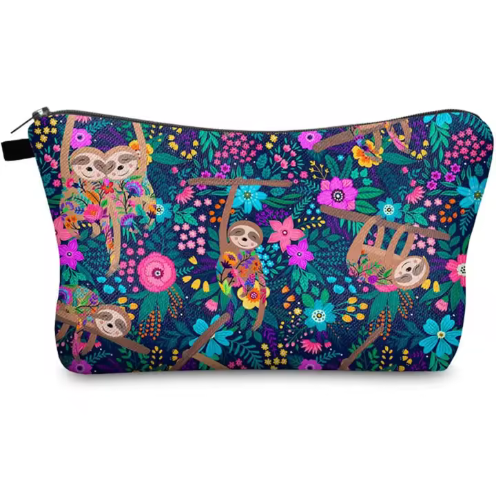 Neceser de Maquillaje,Bolsa de Cosméticos de Viaje,Portátil para Viaje Bolsas,Organizador Maquillaje para Hombre Mujer Niña Niño（Patrón de Pereza） Multicolor - 1