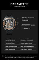 Reloj Mecánico Para Hombre LIGE Diseño Skeleton Acero Inoxidable Cristal De Zafiro Resistente Al Agua Con Display Sin Números Corona a Prueba De Agua - details 6