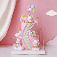 Topper De Cumpleaños Unicornio Arcoíris Para Niñas Decoración De Pastel Fiesta De Baby Shower Tema Unicornio Para Niños De 1 Año - details 2
