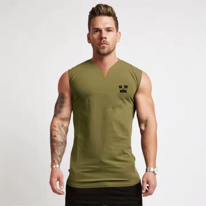 Summer Casual Fashion Print Vests Sleeveless Breathable Tank Tops Joggers Gym Fitness T-Shirt Male Basketball Training Singlets - 1