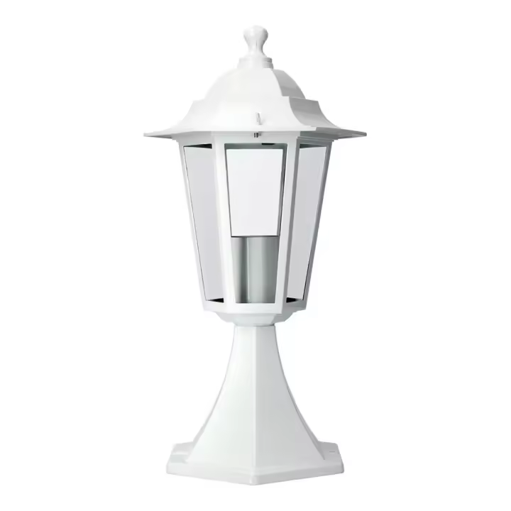 farol de aluminio y cristal para muro ip44 e27 60w color blanco ø16x40cm modelo zurich edm - 1