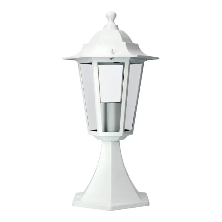 farol de aluminio y cristal para muro ip44 e27 60w color blanco ø16x40cm modelo zurich edm - 1