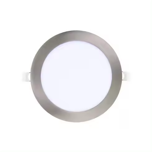 FABRILAMP Downlight Obsidiana 24w 65000k Niquel Redondo 2,5x30x30 Cm Corte 27,5 Cm - Focos Empotrables LED - Alta Potencia - Diseño Elegante - 1
