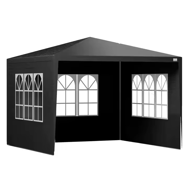 Carpa 3x3 TORM, Cenadores para Jardin de 9 m² con 4 Paredes Laterales y 3 Ventanas, Cenador Jardin para Eventos, Bodas, Jardín, Puestos De Mercado, Mercadillos, Barbacoa - 1