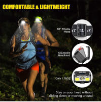 Linterna Frontal Recargable 1200 Lumen Con Sensor De Movimiento Luz LED Impermeable Con Blanco Rojo Para Camping Senderismo Y Correr - details 4