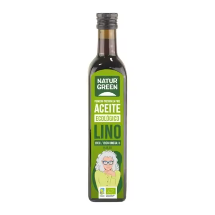 Aceite de Lino Bio  Pack de 2x  250ml  Rico en Omega-3 1 Antioxidantes  Ideal para cocina en frío  NATURGREEN - 1