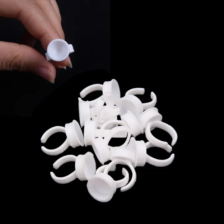 100PCS Copas De Tatuaje Desechables De Plástico Tamaño Medio Soporte Para Tinta De Microblading Y Maquillaje Permanente Suministros De Tatuaje - 1