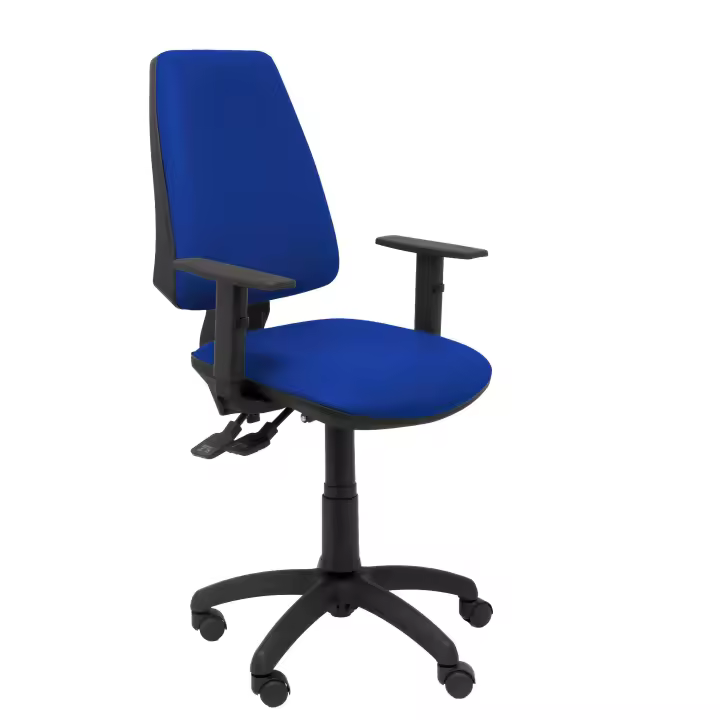 Piqueras Y Crespo - Silla de Oficina Ergonómica con Brazos Ajustables y Tapizada en Similpiel Azul - 1