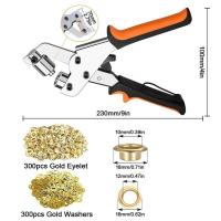 Máquina para hacer ojales con 300 ojales de Ø 10mm, impresora para Linas, Telas, Cortinas, Toldos, Cuero y PVC. Ojal metálico manual con pinzas de bloqueo. - details 0