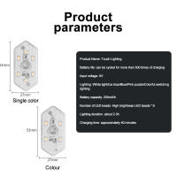 Luz LED Multicolor Para Coche Sin Cable Lámpara De Techo Sensor Mini USB Recargable Accesorios Interiores Para Automóvil - details 11