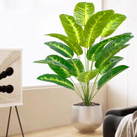 Árbol De Palma Tropical Artificial 84-120cm Hojas De Plátano Falsas Toque Real Strelitzia Plantas De Plástico Para Jardín Y Hogar - details 7
