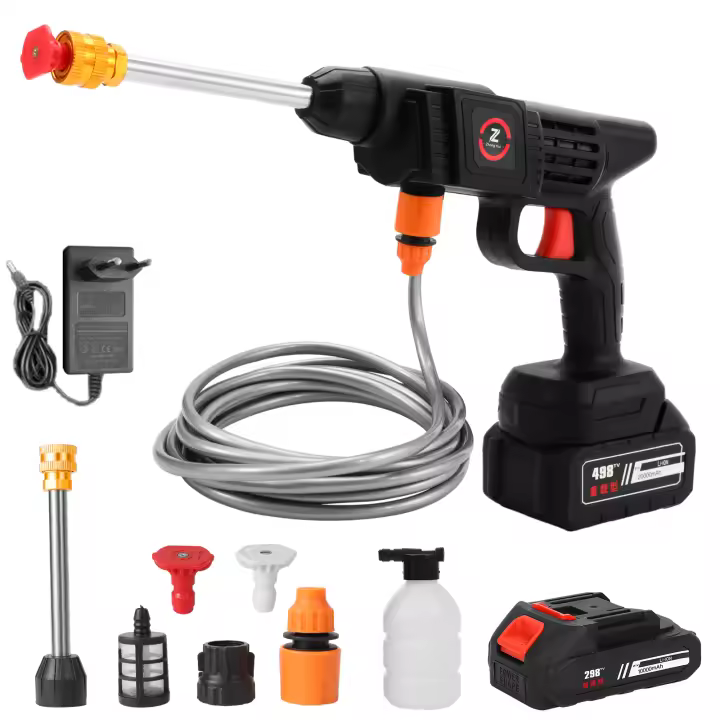 200W 50Bar Cordless High Pressure Spray Gun Car Washer Washing Gun High Power Cleaning Machine Power Tool for Makita 18V Battery - 1