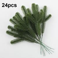 Guirnalda De Ramas De Pino Artificial Verde Para Navidad Decoración De Casa Falsas Plantas Verdes Estilo Nieve Cubierta DIY De Navidad - details 6